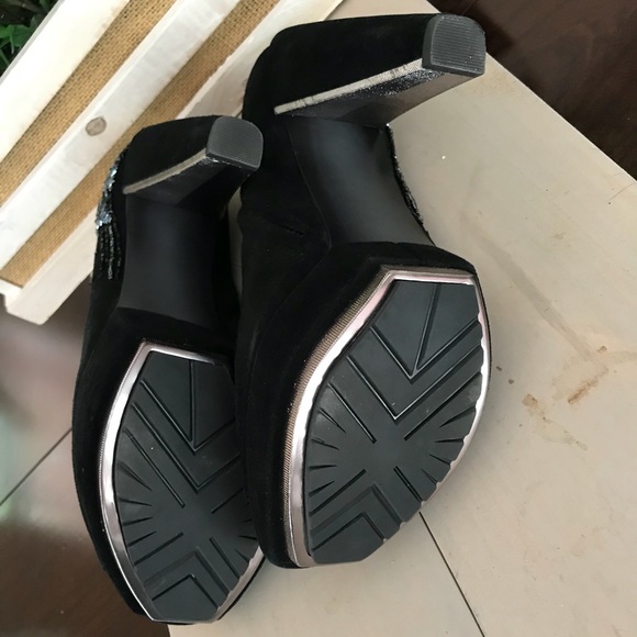 Sam Edelman Una Embellished Black Peep Toe Heels - Picture 7 of 8